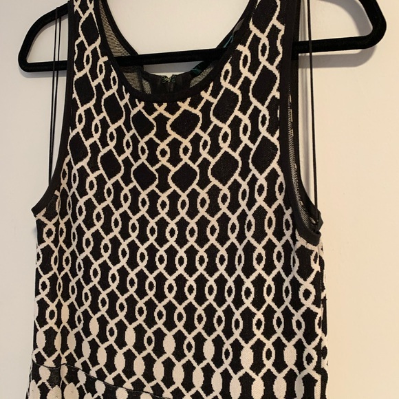 Alice + Olivia Black White Geometric Knit Dress M - Picture 3 of 7